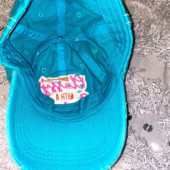 Cute, teal baseball style cap. "Classy with a side of savage" - Picture 4 of 4